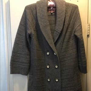 Long, Gray, Juicy Couture knit cardigan